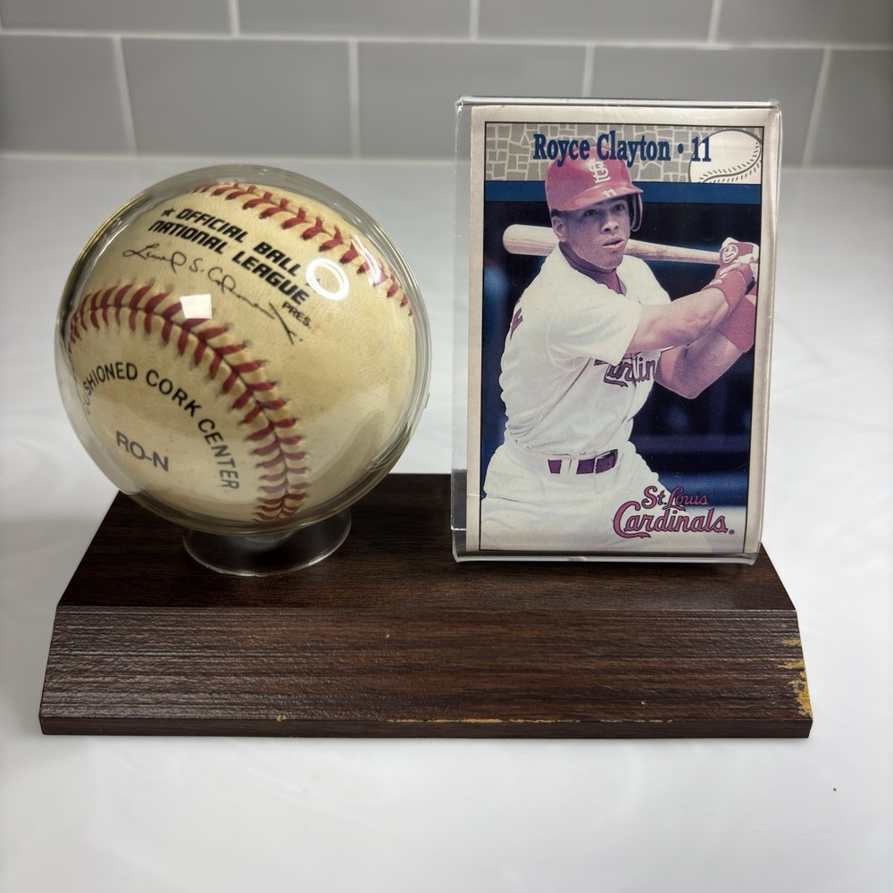 Royce Clayton St Louis Cardinals Game Played Baseball With Player Card